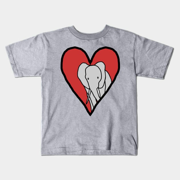 My Valentines Elephant Kids T-Shirt by ellenhenryart